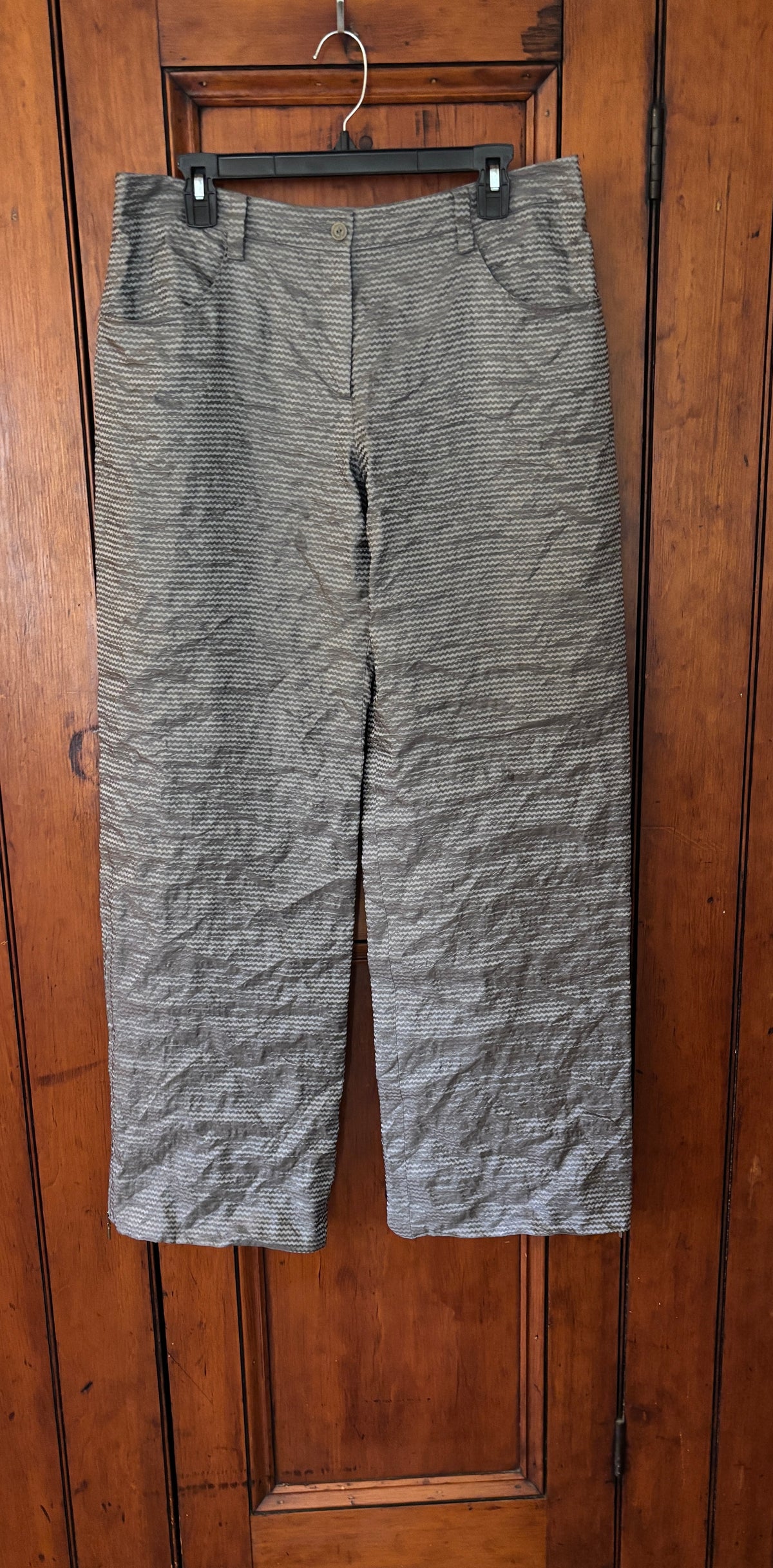 Giorgio Armani Metallic Crushed Jacquard Pants — Size 12 NWT