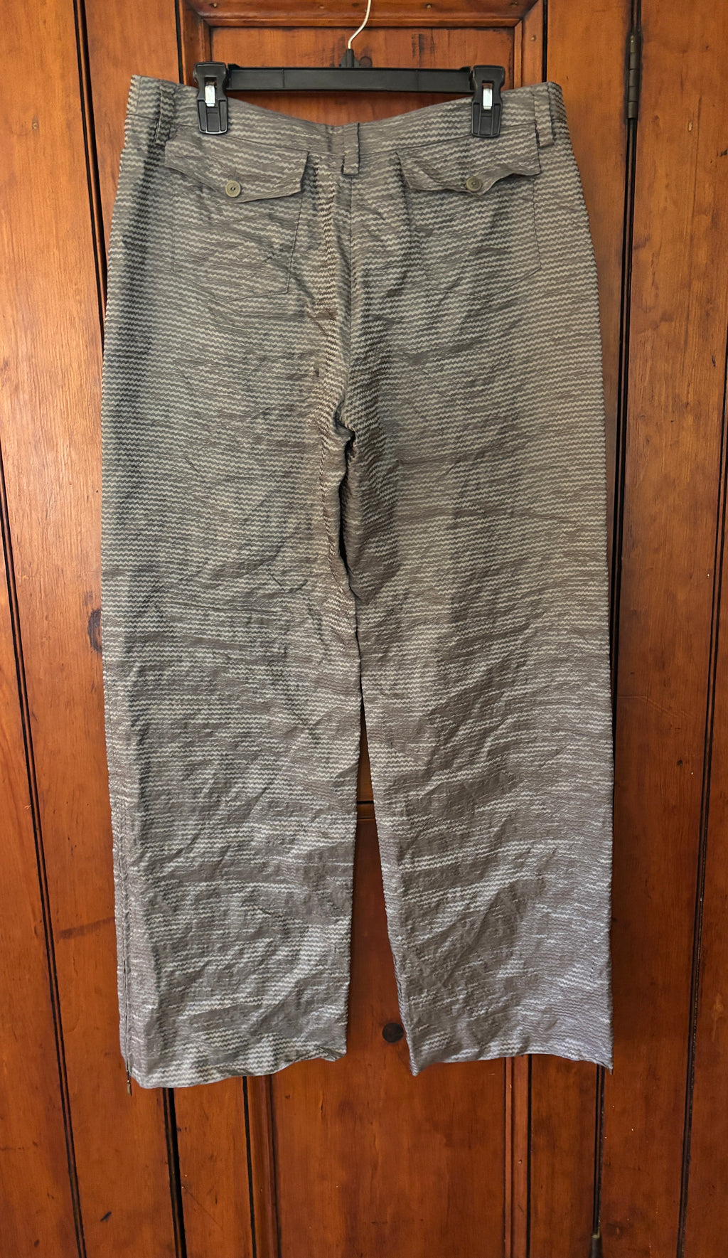 Giorgio Armani Metallic Crushed Jacquard Pants — Size 12 NWT