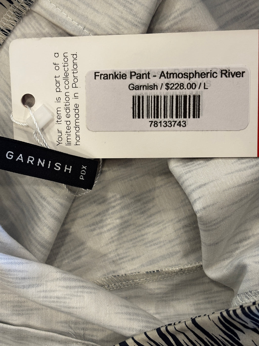 Garnish PDX Frankie Pant — Atmospheric River — Size L NWT