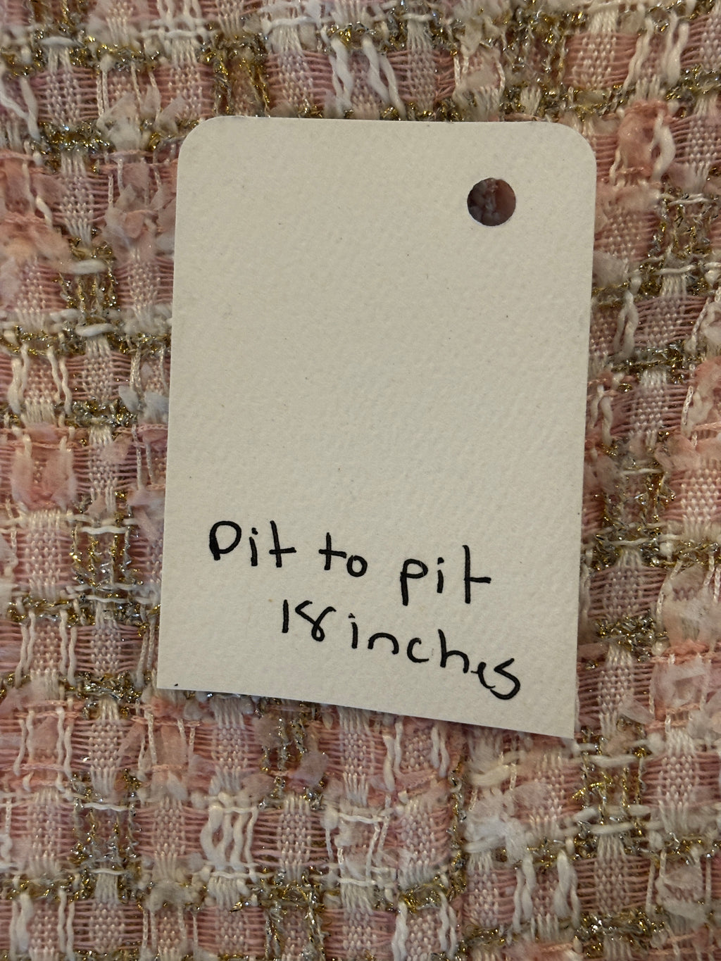 Rumored Blush Tweed Metallic Shift Dress — Size 12 NWT