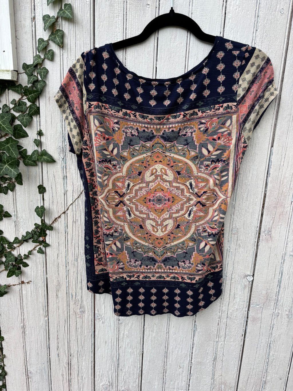 Lucky Brand Short Sleeve Top, Size Medium