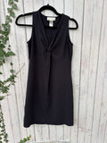 Jones New York black sleeveless dress front view stunning deep V-neckline pre-owned dresses Sassy and Chic