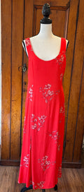 Dress Forum red floral maxi dress front view sleeveless silhouette secondhand like new dresses Sassy and Chic