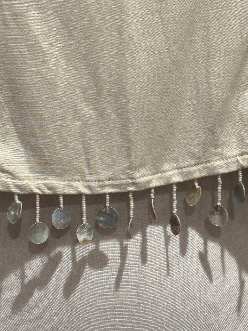Jason Wu beige bejeweled tassel crop top detail close up stunning bejeweled tassels like new Sassy and Chic