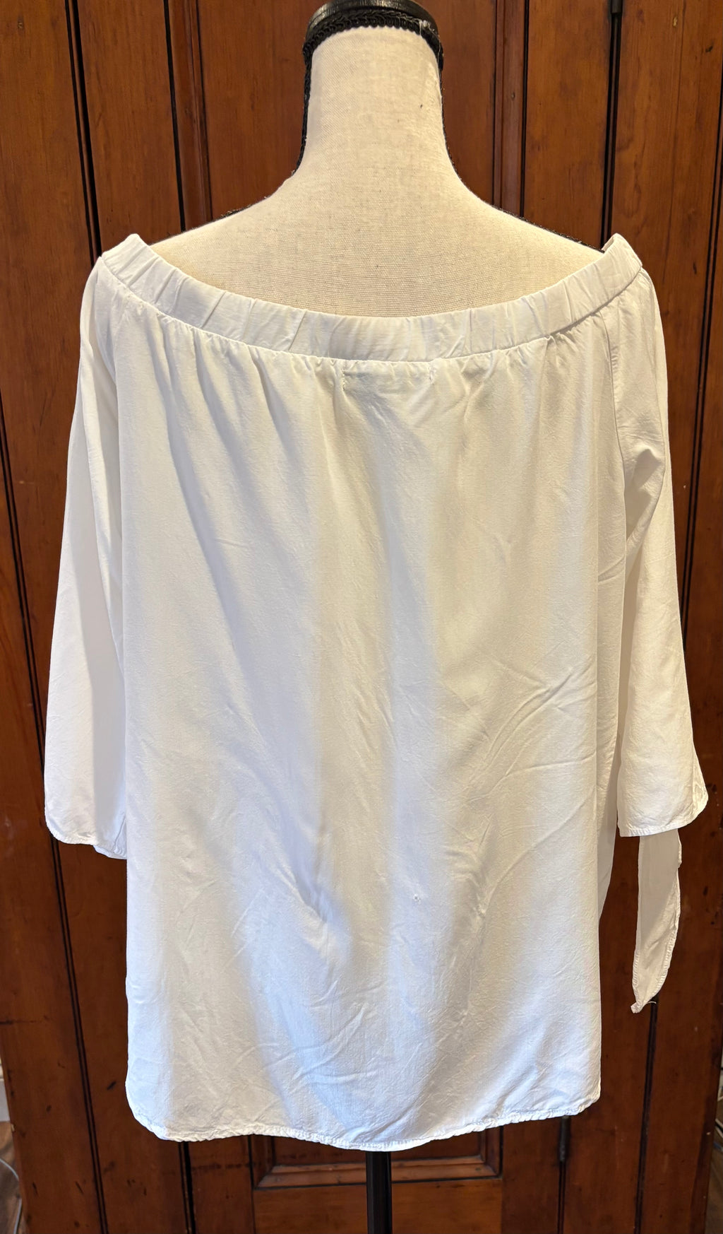White Off-the-Shoulder Blouse, Size Medium