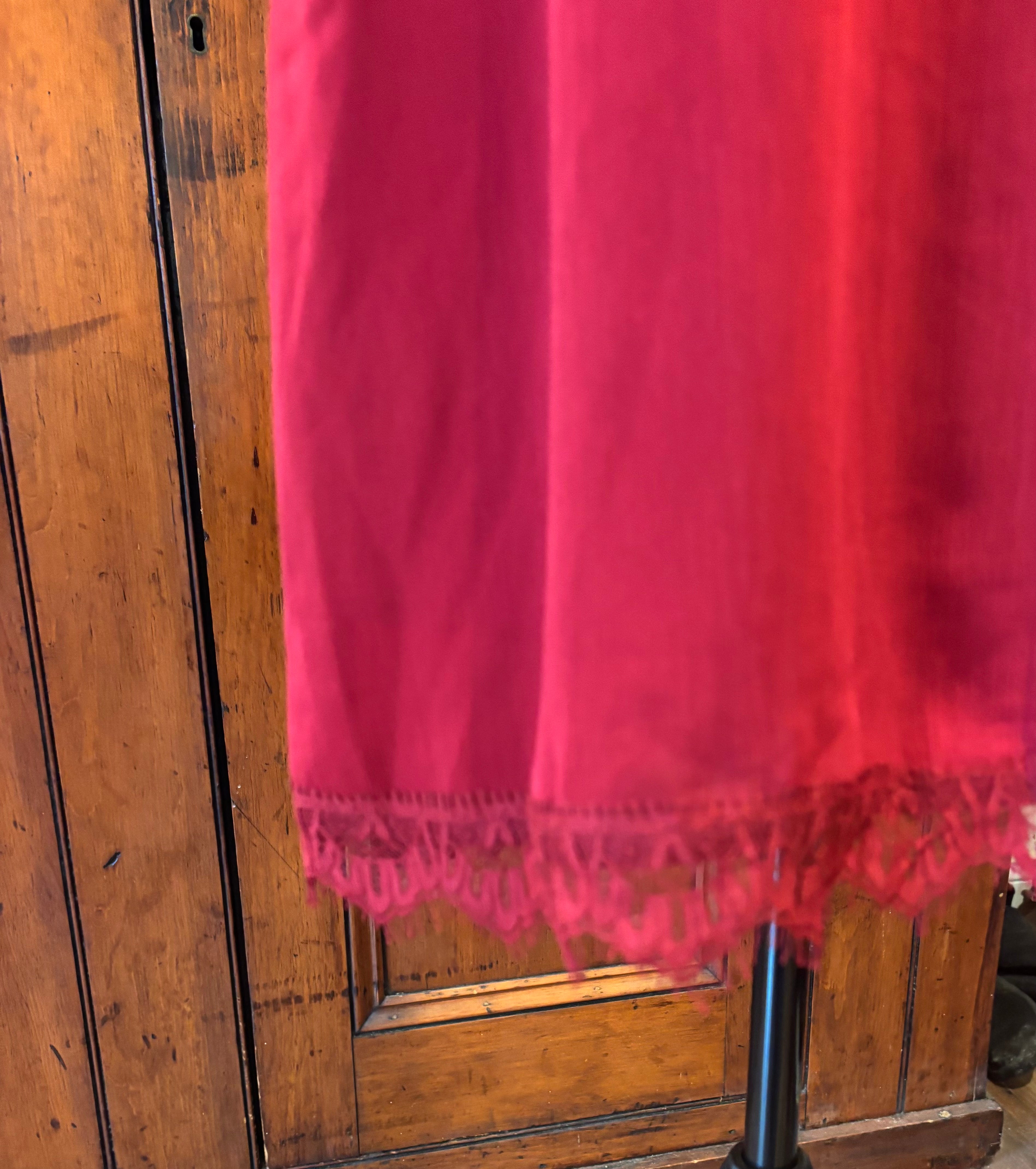 Fantasie maroon high neck dress detail close up stunning deep V back rich maroon hue like new Sassy and Chic