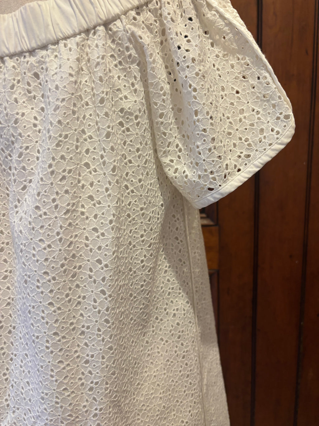 Rag and Bone white eyelet dress detail close up beautiful eyelet construction like new Sassy and Chic