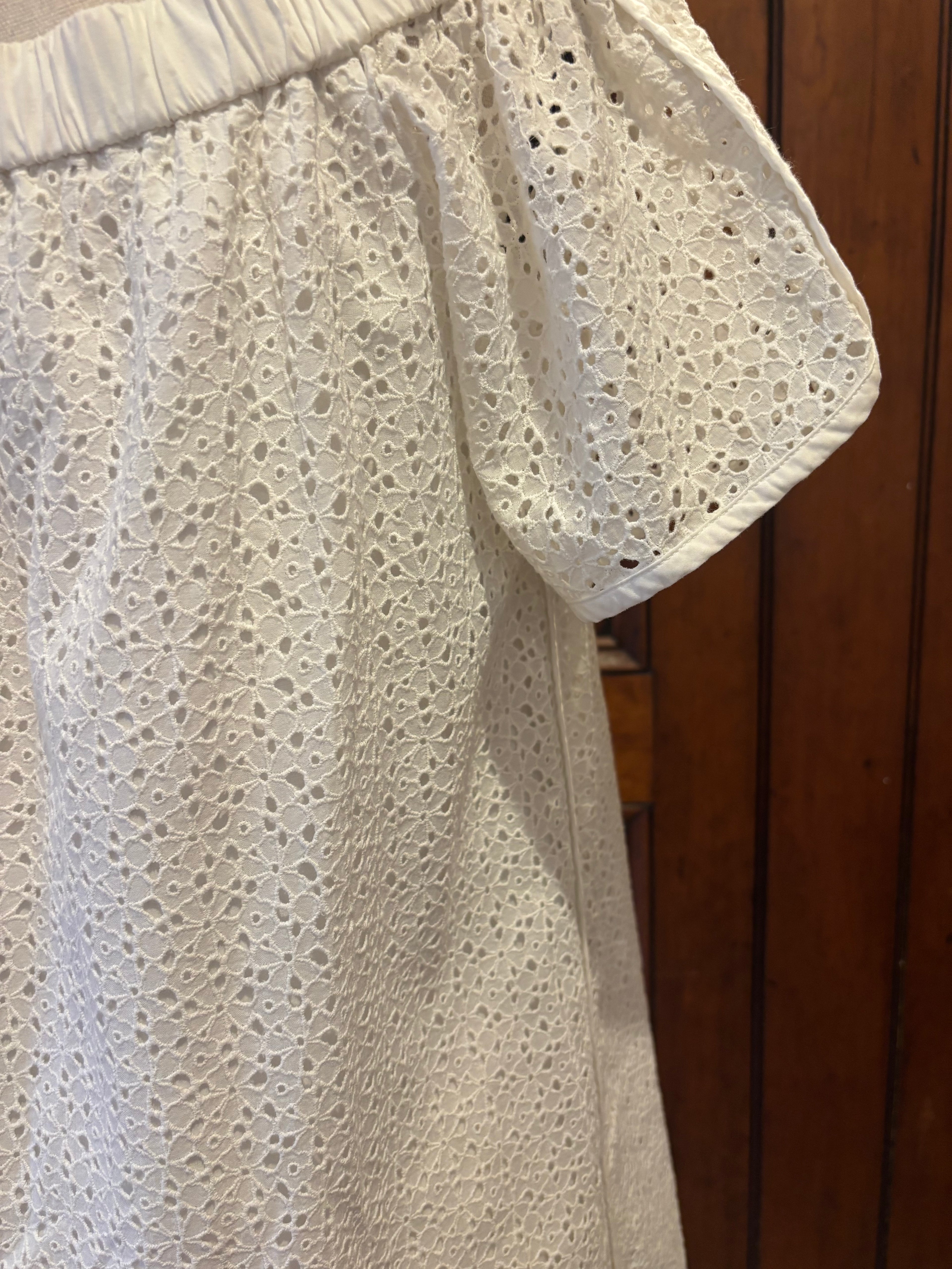 Rag and Bone white eyelet dress detail close up beautiful eyelet construction like new Sassy and Chic