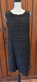 Cynthia Steffe black sleeveless dress front view knee length silhouette pre-owned designer dresses Sassy and Chic