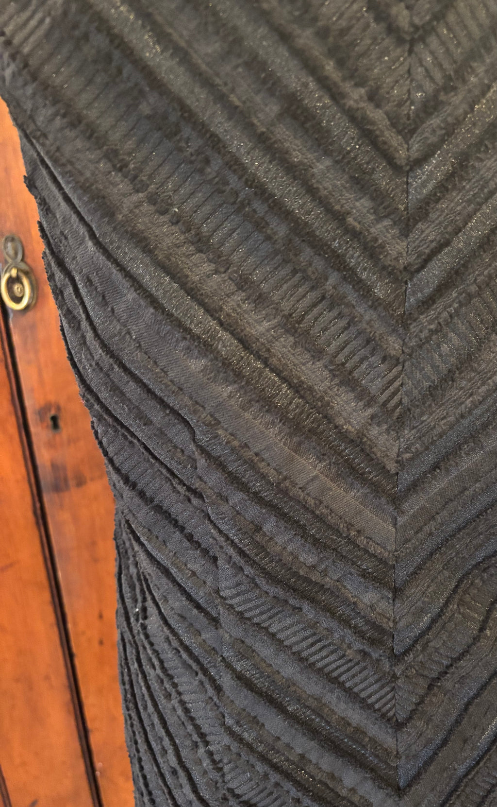 Cynthia Steffe black sleeveless dress detail close up impeccable construction classic black hue Sassy and Chic