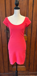 Bebe red cap sleeve dress front view cute cap sleeves secondhand like new dresses Sassy and Chic