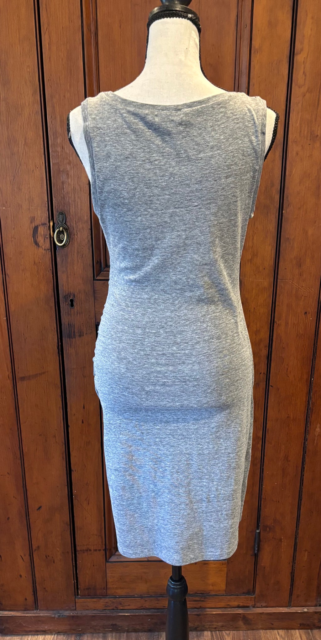 LEITH light grey sleeveless dress back view pre-loved dresses like new Sassy and Chic
