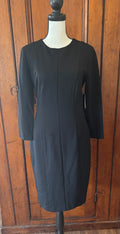 Cynthia Steffe black long sleeve dress front view knee length silhouette thrifted dresses Sassy and Chic