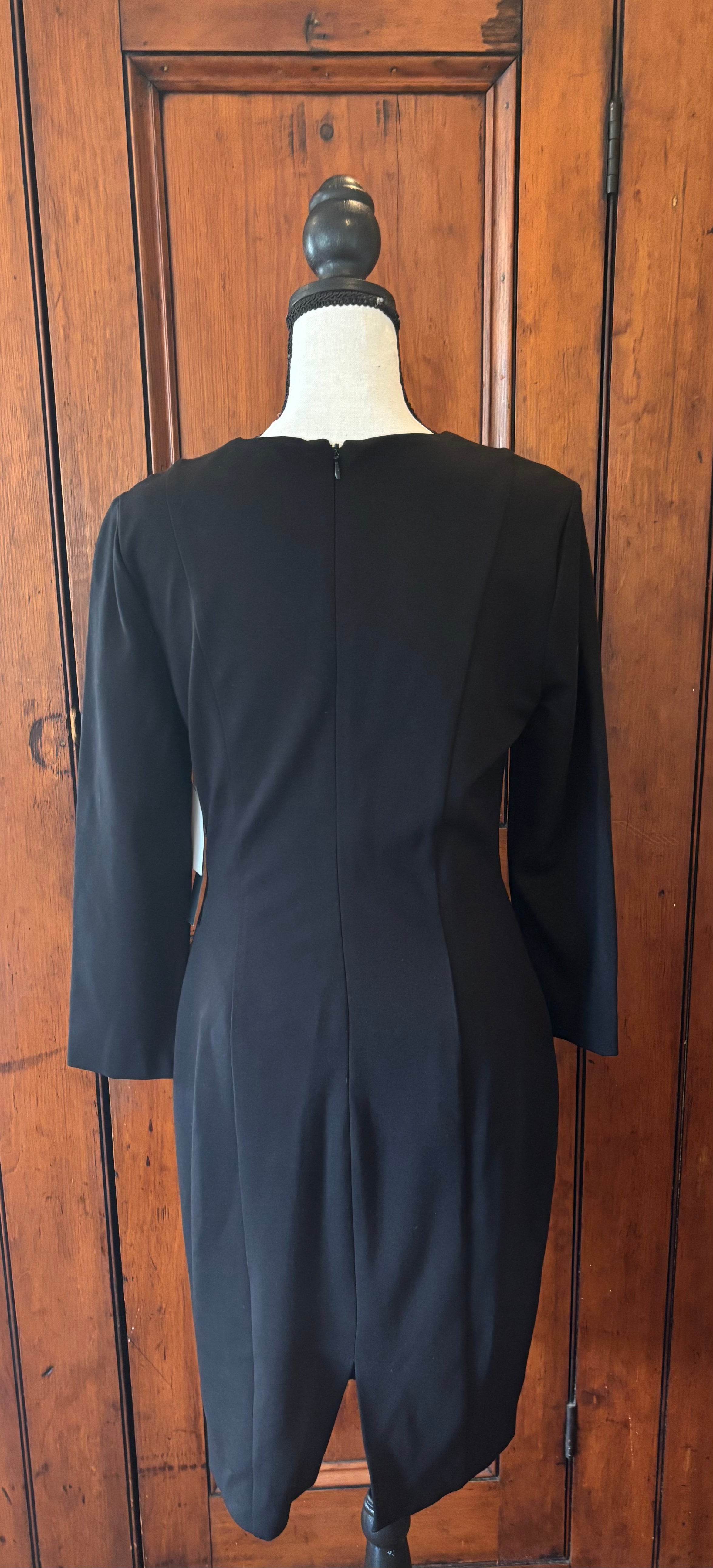 Cynthia Steffe black long sleeve dress back view thrifted dresses brand new with tags Sassy and Chic