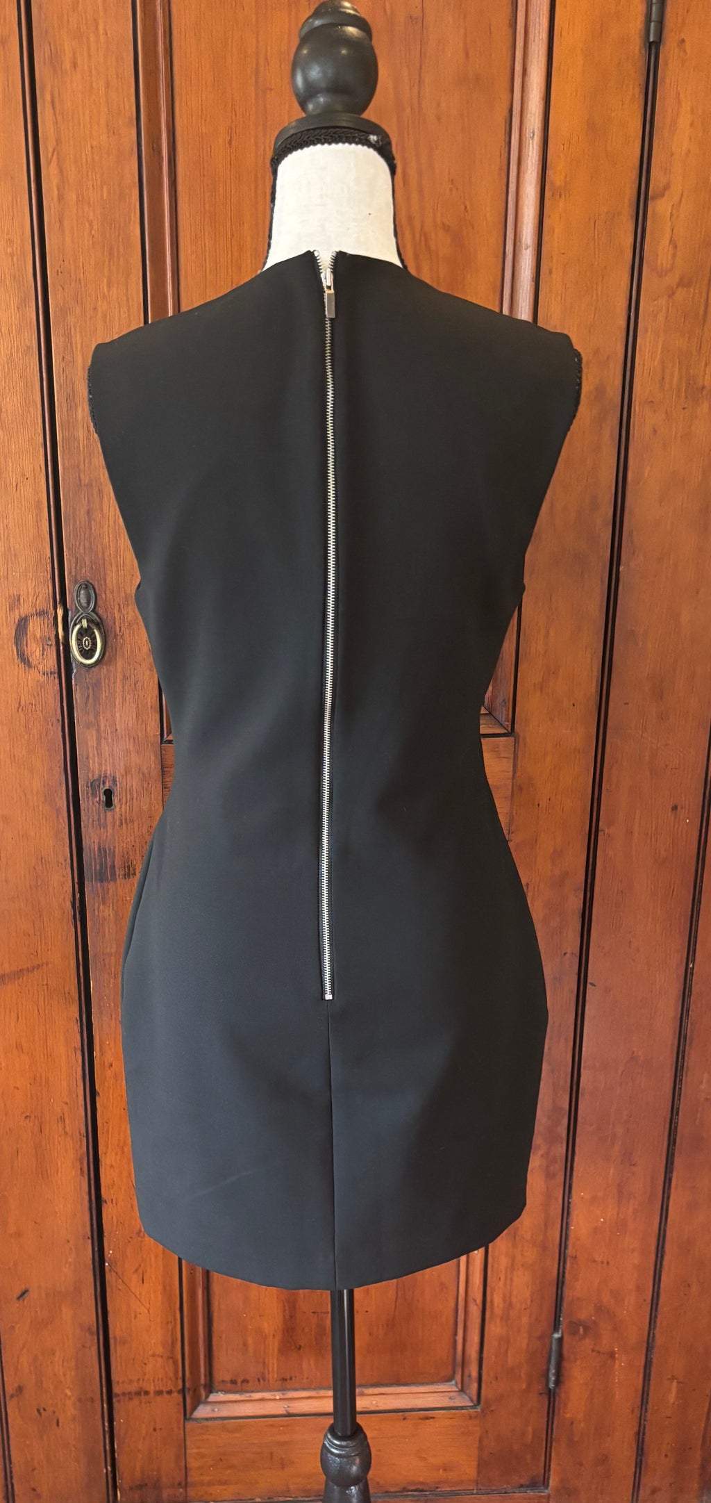 Elizabeth James black sleeveless dress back view pre-loved designer cocktail dresses Sassy and Chic