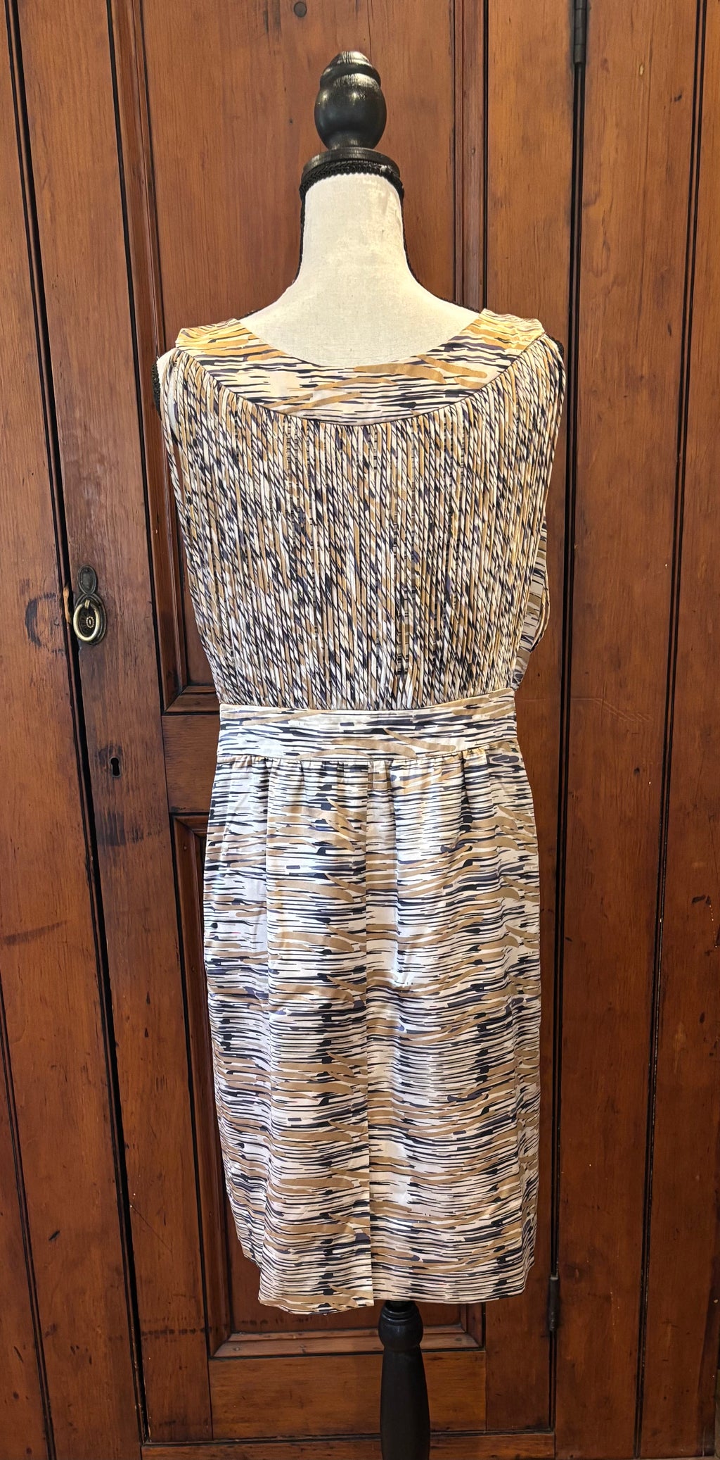Etcetera multicolor textured sleeveless dress back view thrifted designer dresses like new Sassy and Chic