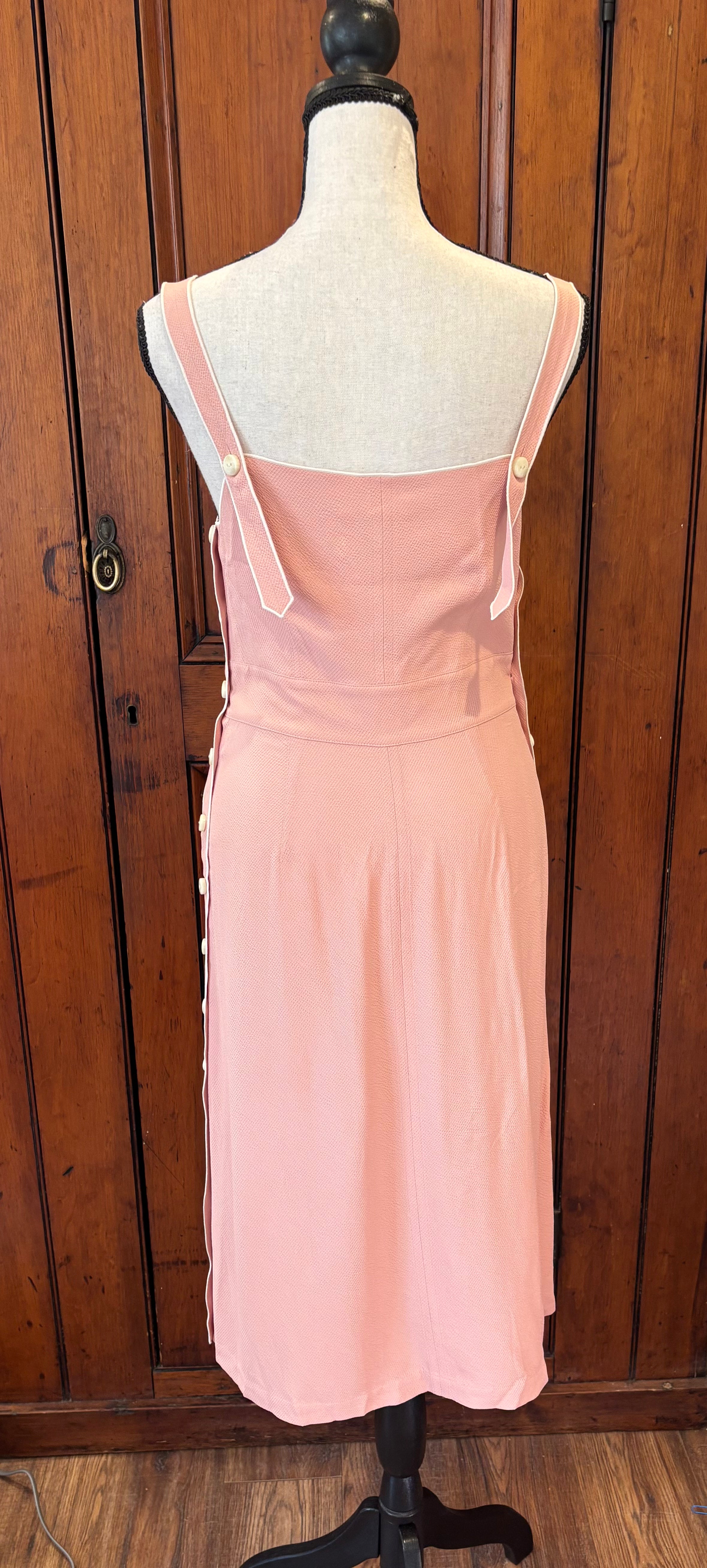 Rag and Bone pink midi dress back view pre-loved designer dresses like new Sassy and Chic