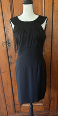 Trina Turk black sleeveless cocktail dress front view elegant silhouette pre-owned designer cocktail dresses Sassy and Chic
