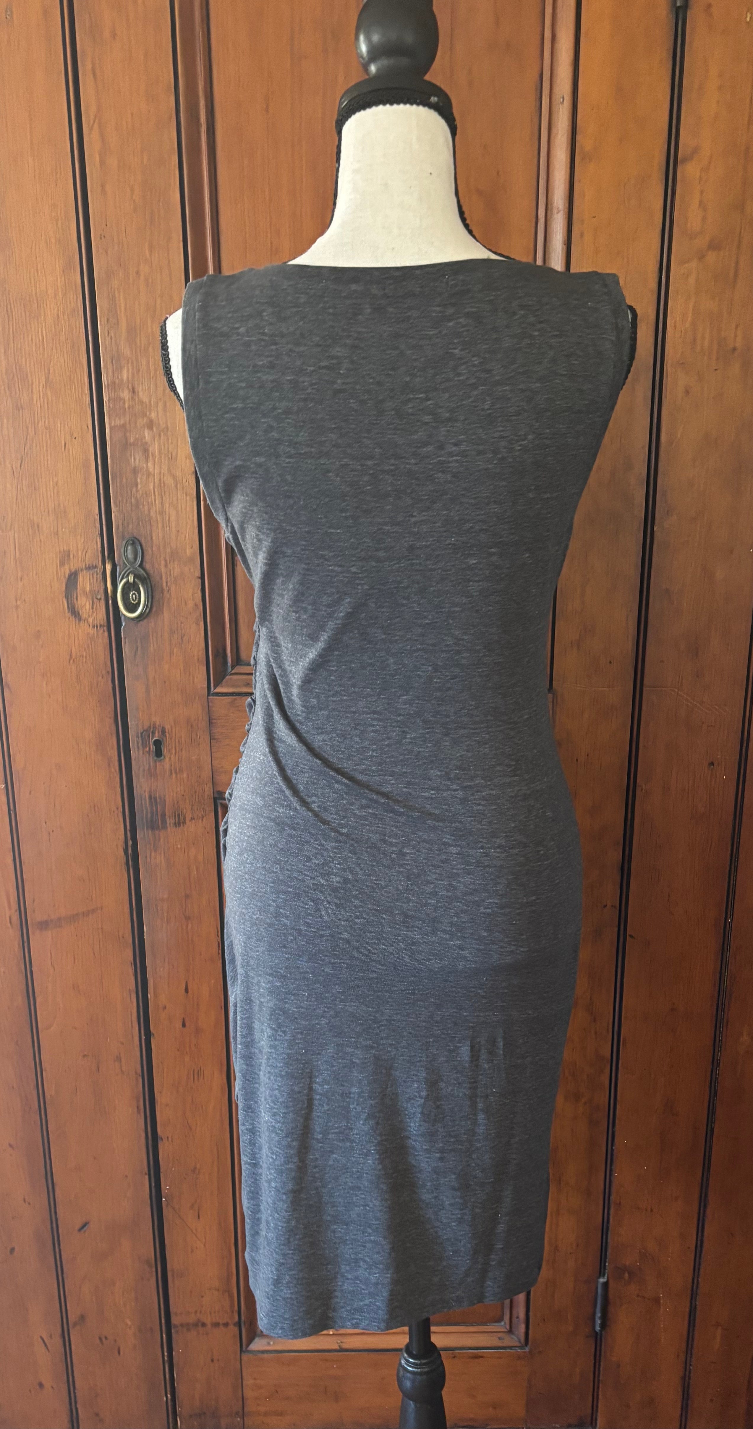 LEITH dark grey sleeveless dress back view secondhand like new dresses like new Sassy and Chic