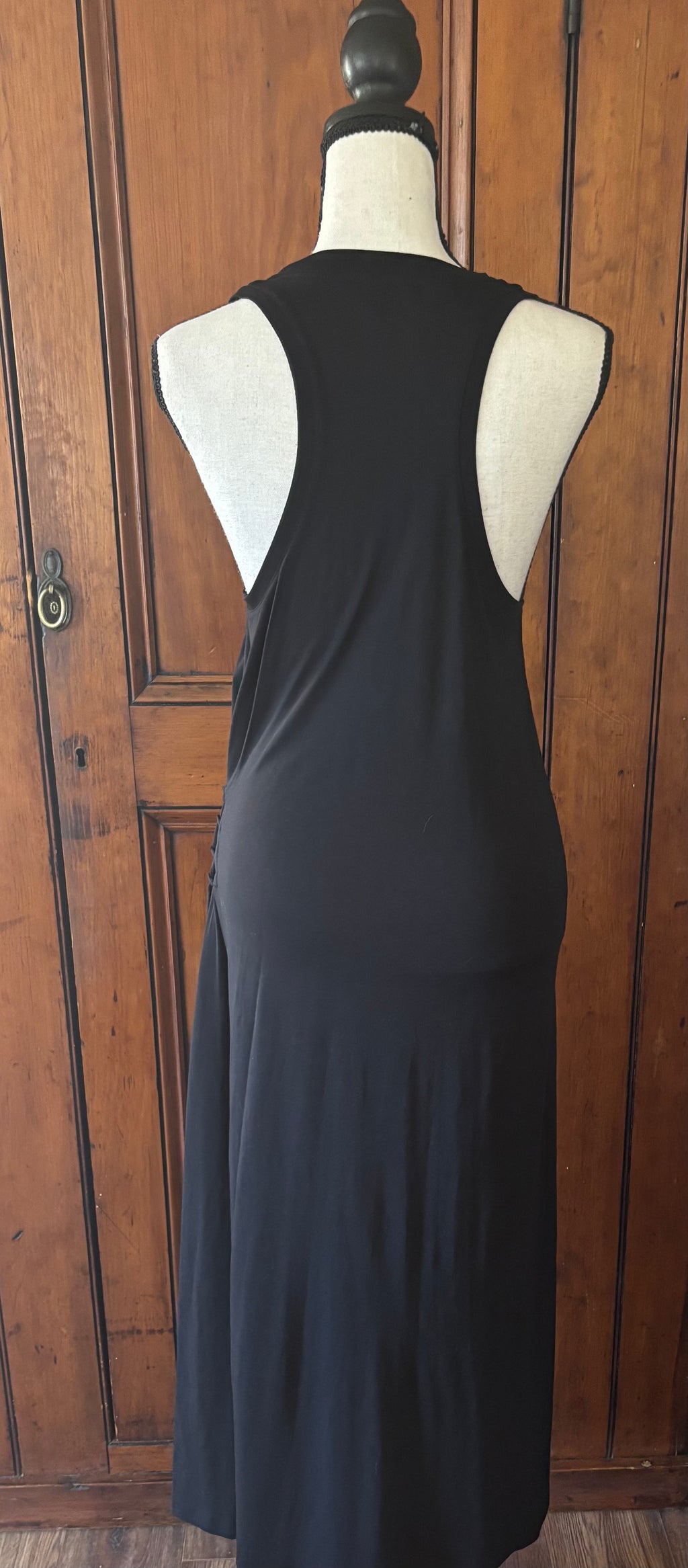 Rag and Bone black sleeveless maxi dress back view pre-owned designer dresses like new Sassy and Chic