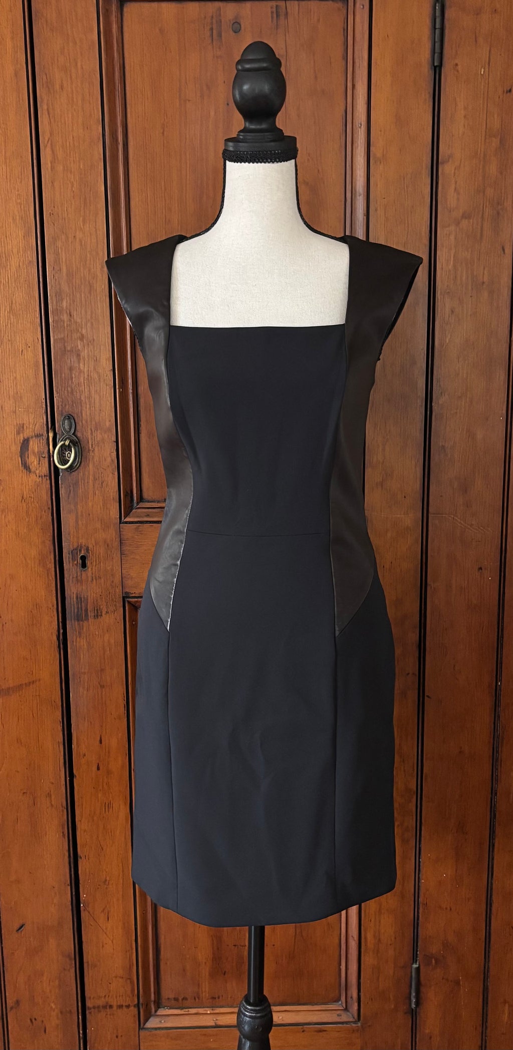 Rag and Bone black square neck cap sleeve dress front view chic square neckline brand new tags Sassy and Chic