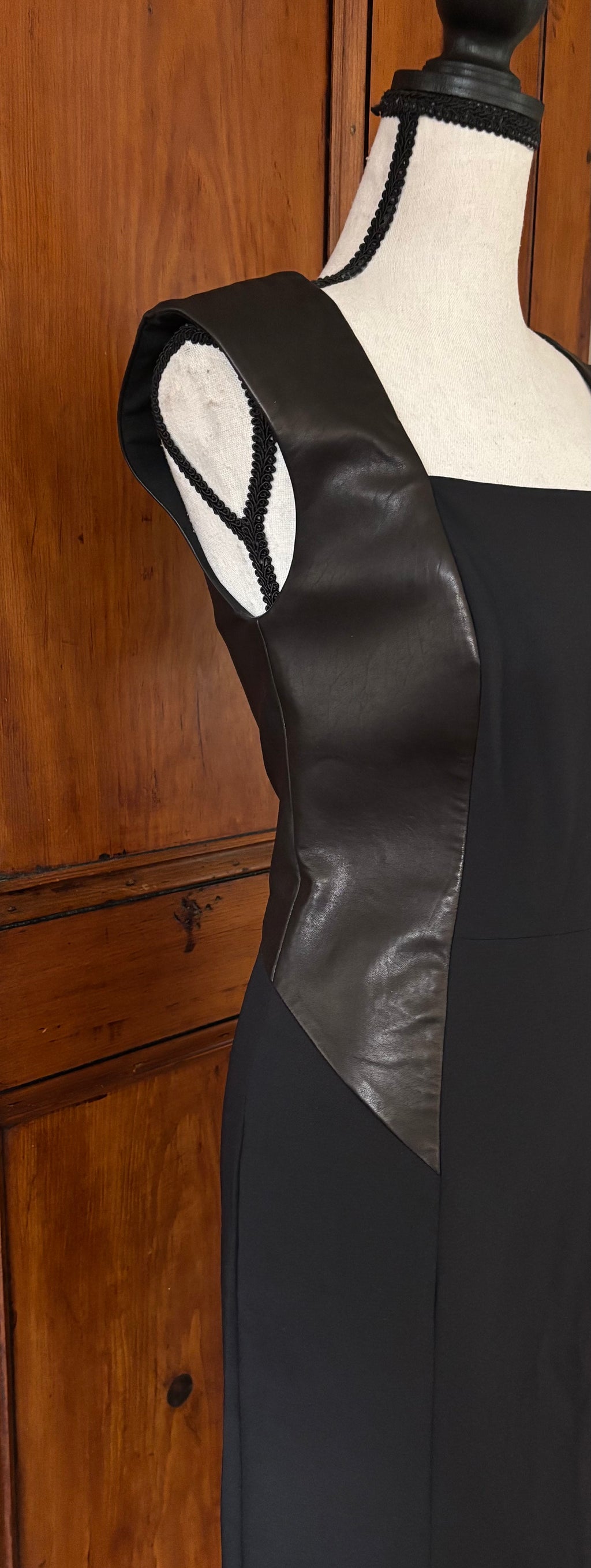 Rag and Bone black square neck cap sleeve dress detail close up delicate cap sleeves square neckline Sassy and Chic