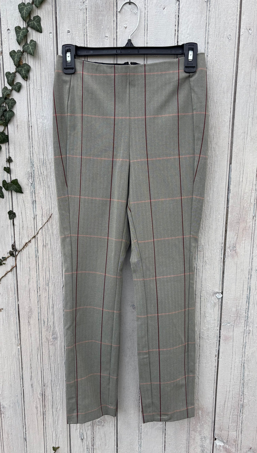 Rag and Bone grey plaid pants front view secondhand designer pants and trousers like new Sassy and Chic