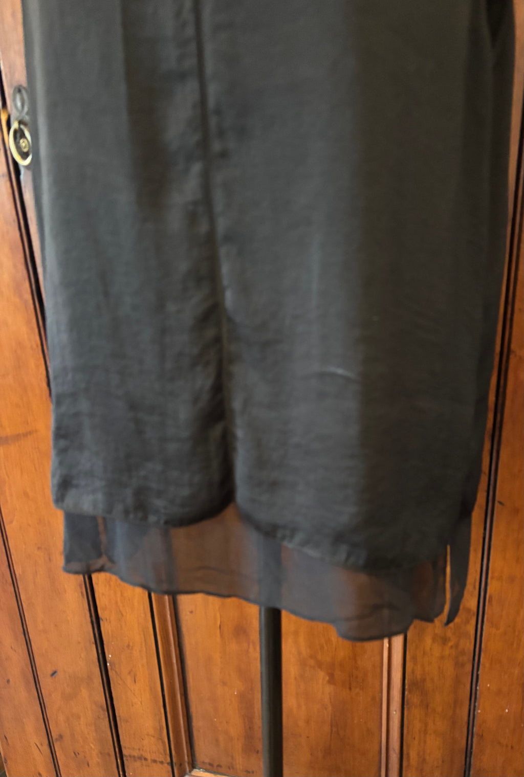Vince black sleeveless top detail close up round neckline pre-loved like new Sassy and Chic