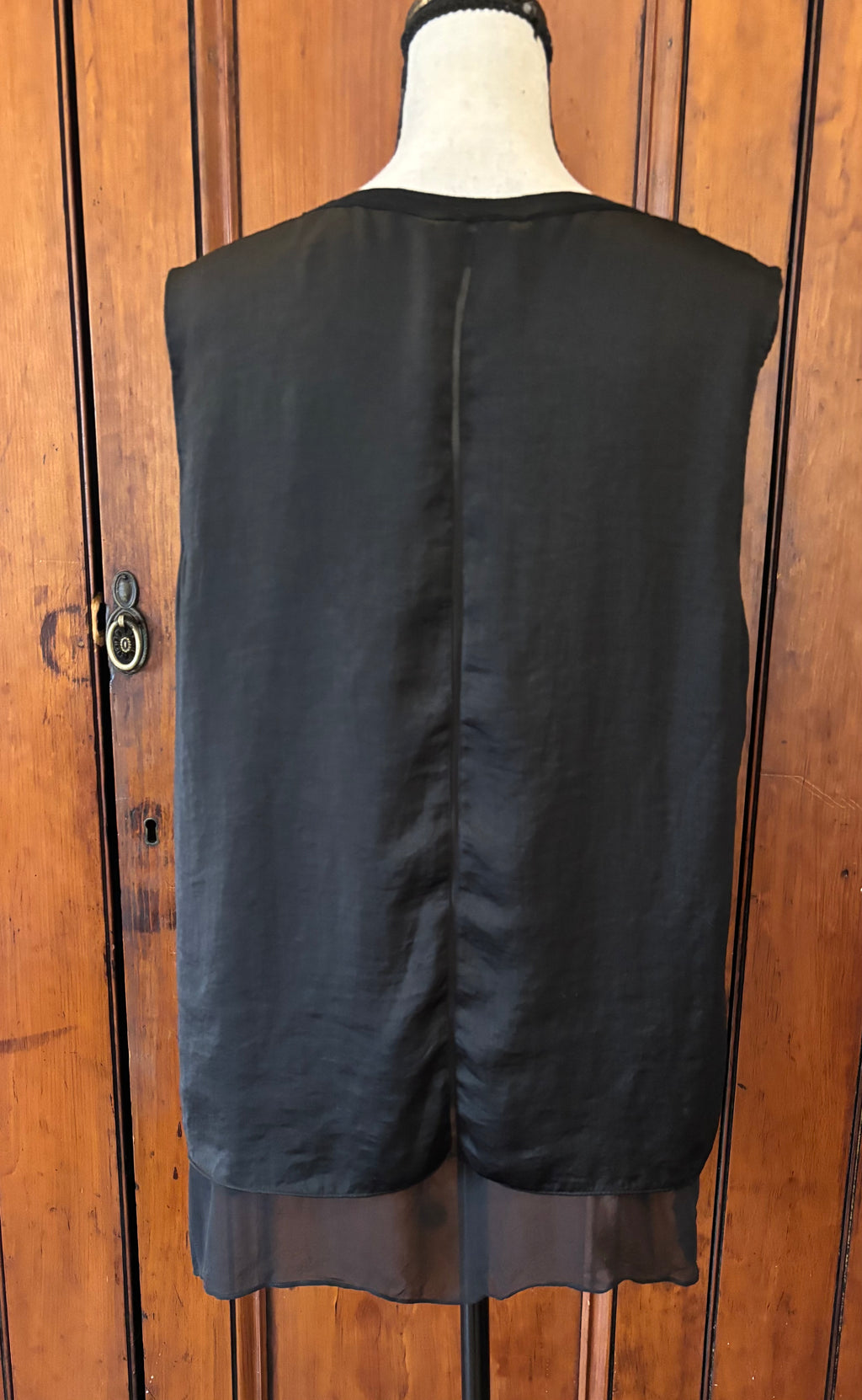 Vince black sleeveless top back view round neckline like new pre-loved tops and blouses Sassy and Chic
