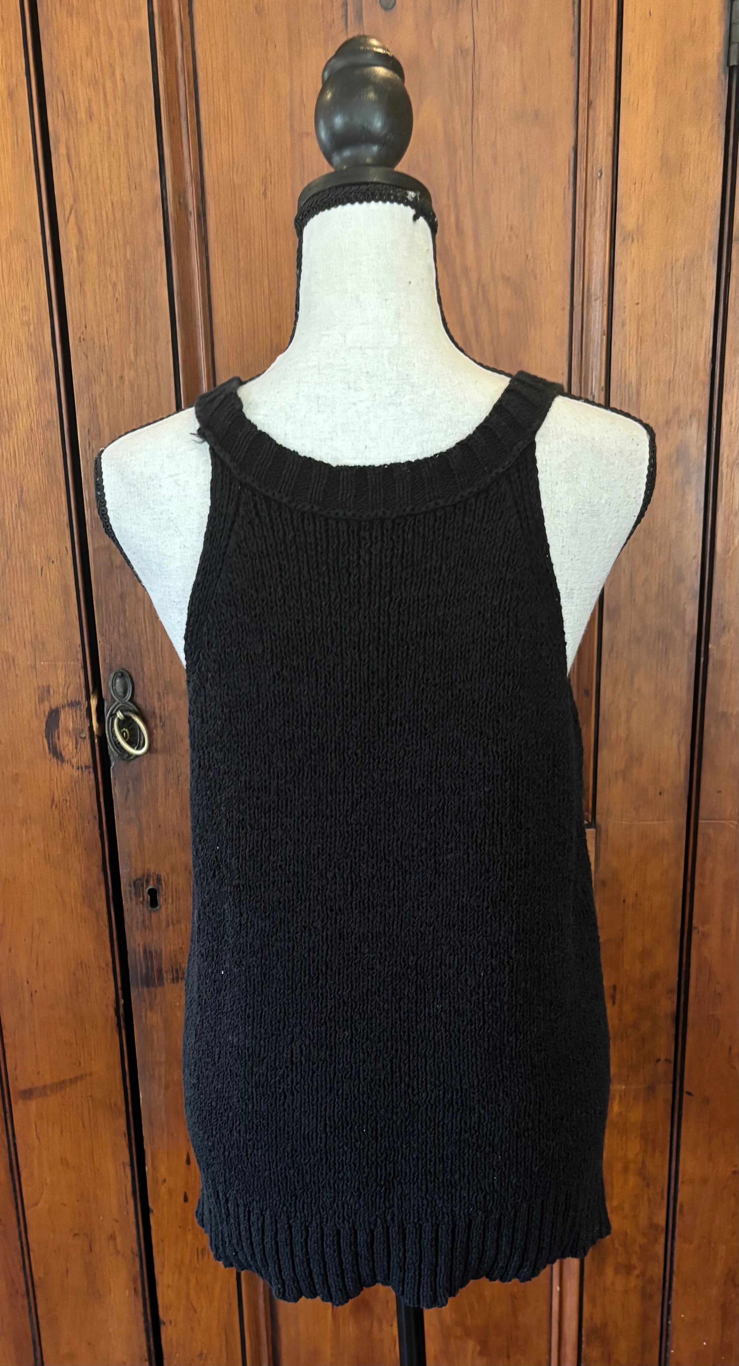 Point Sur sleeveless sweater back view relaxed oversized silhouette pre-loved sweaters like new Sassy and Chic