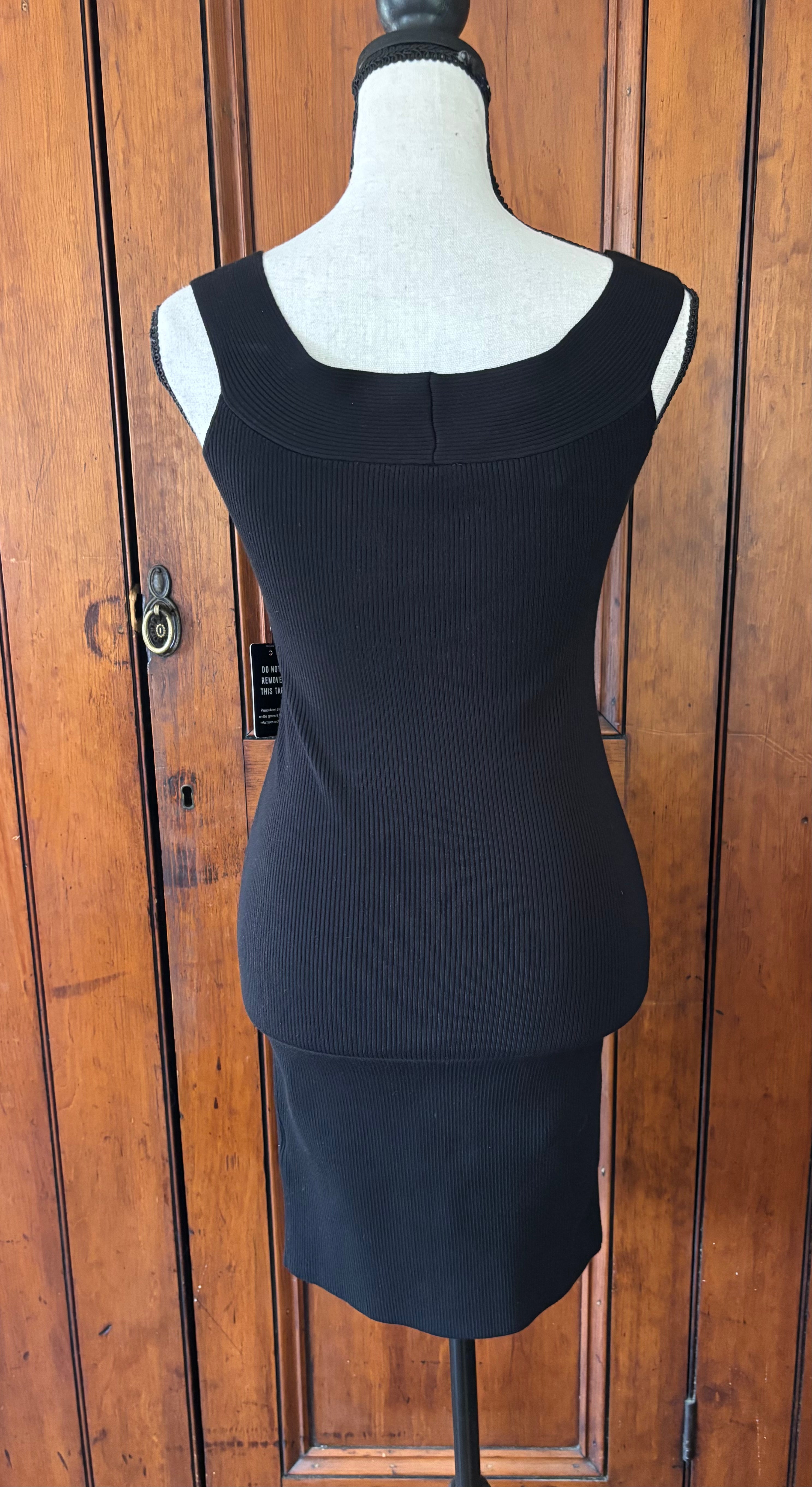 Express black sleeveless mini dress back view thrifted dresses brand new with tags Sassy and Chic