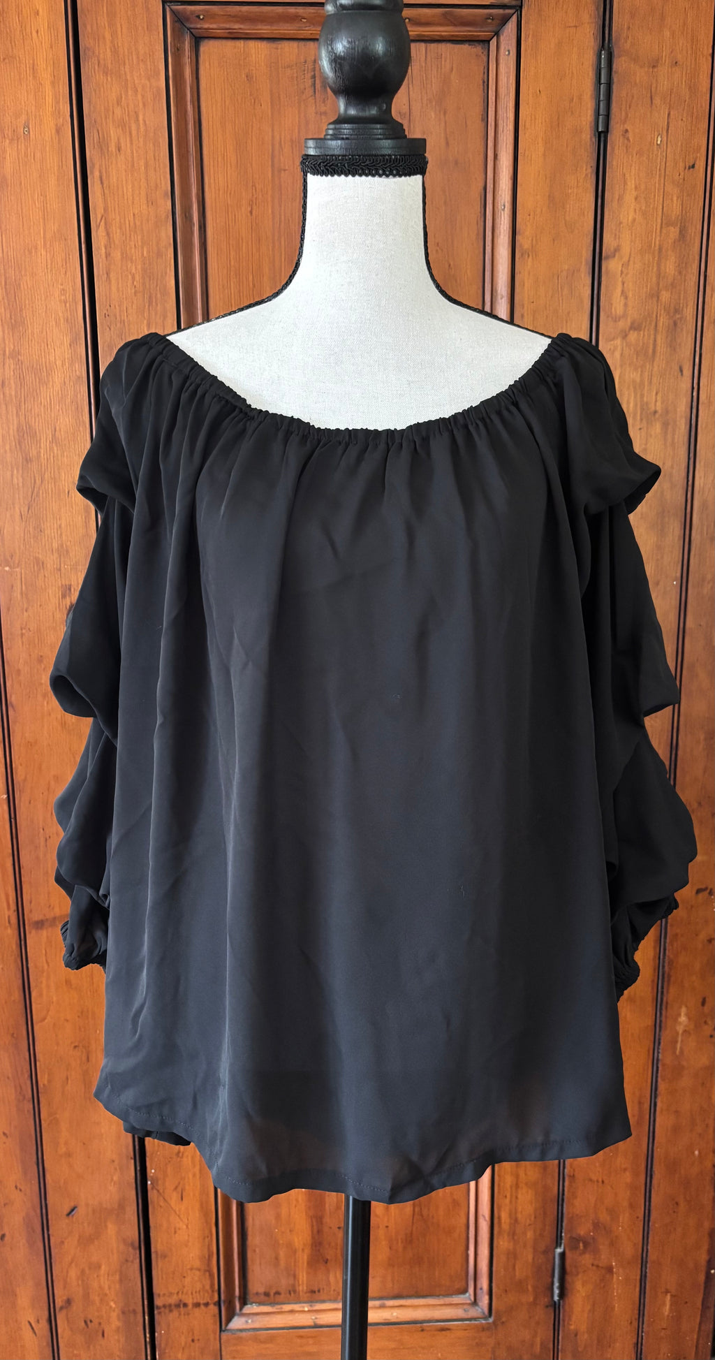 second chance tops and blouses, long sleeve Catherine Malandrino black blouse