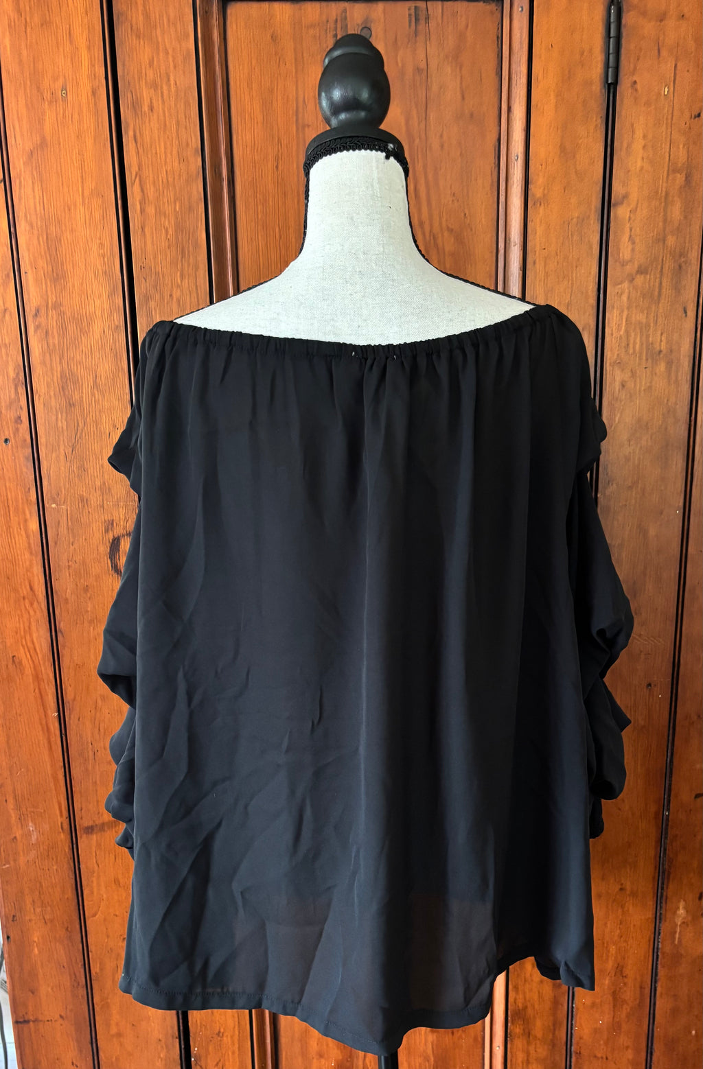 second chance tops and blouses, long sleeve Catherine Malandrino black blouse