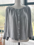 Cloth and Stone grey boat neck top, front view