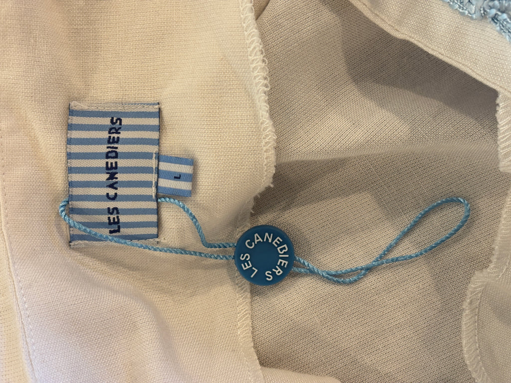 Les Canebiers brand label with size Large tag and branded button detail