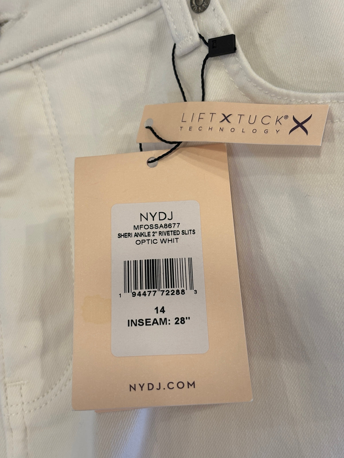 NYDJ Sheri Slim Ankle Jeans | Optic White | Size 14 | New with Tags