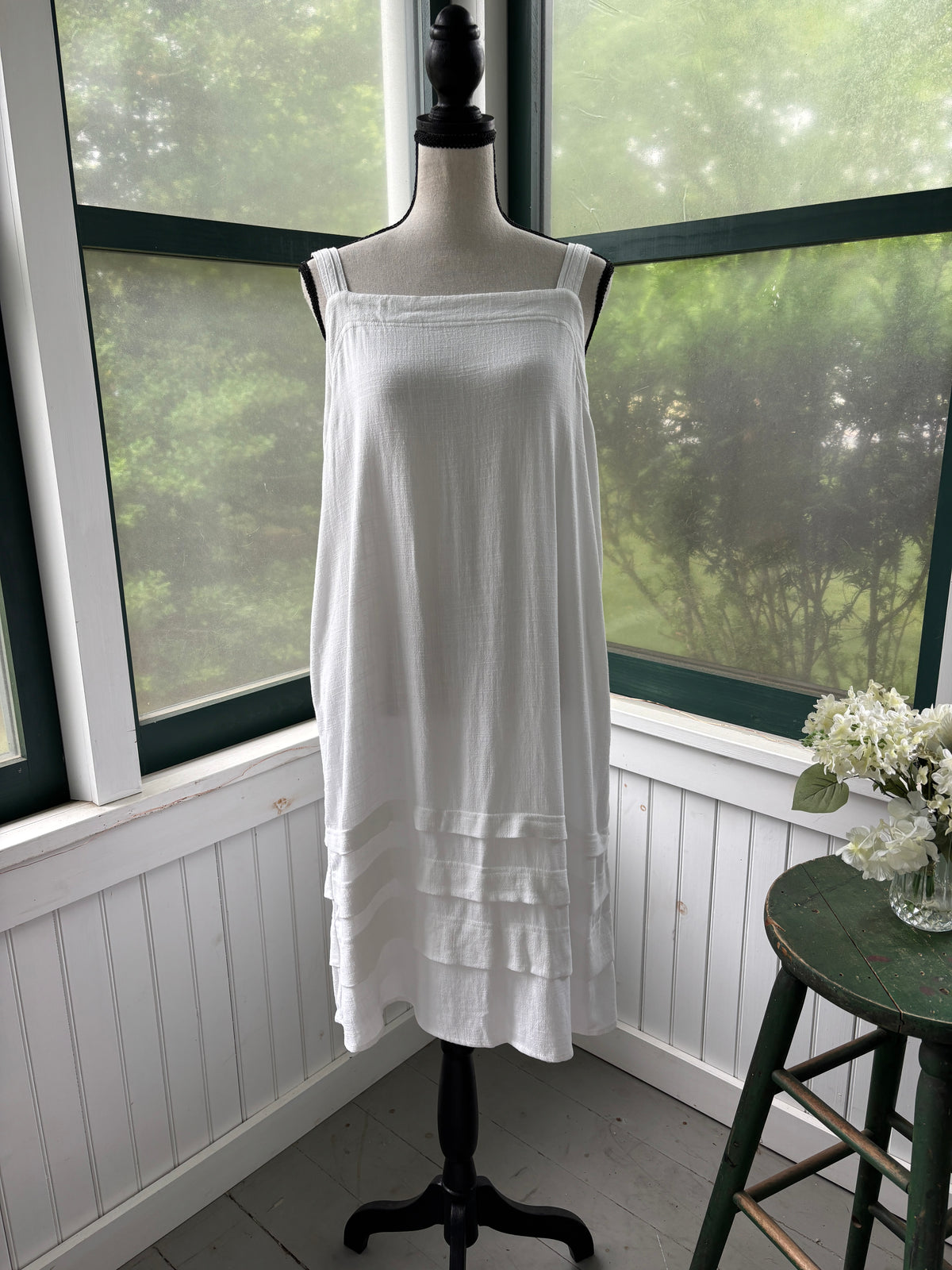 Splendid Collection Tiered Ruffle Midi Dress | White | Size XL | New with Tags