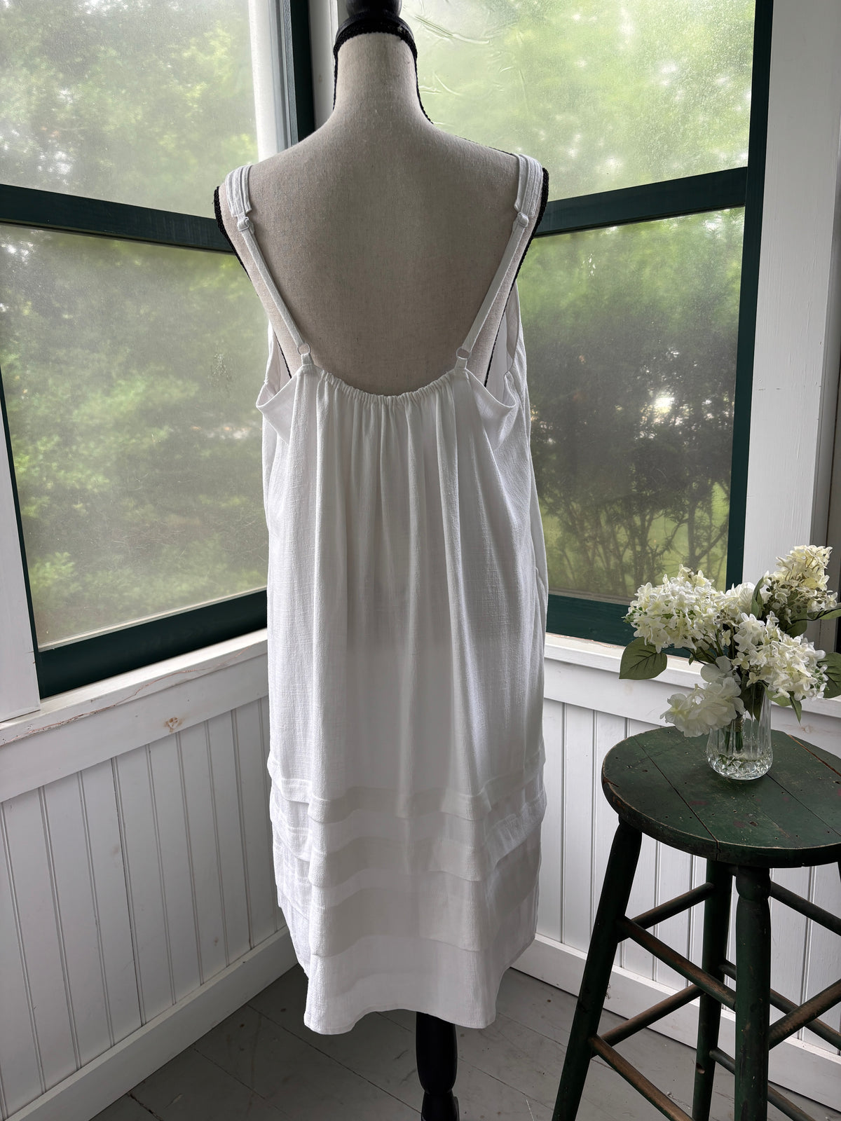Splendid Collection Tiered Ruffle Midi Dress | White | Size XL | New with Tags