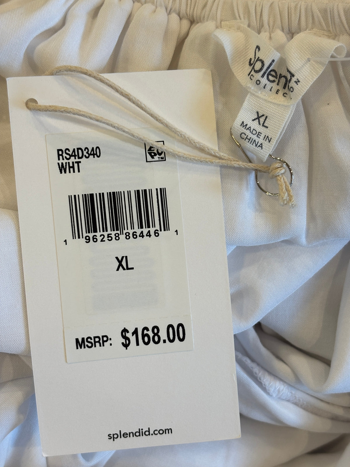 Splendid Collection Tiered Ruffle Midi Dress | White | Size XL | New with Tags