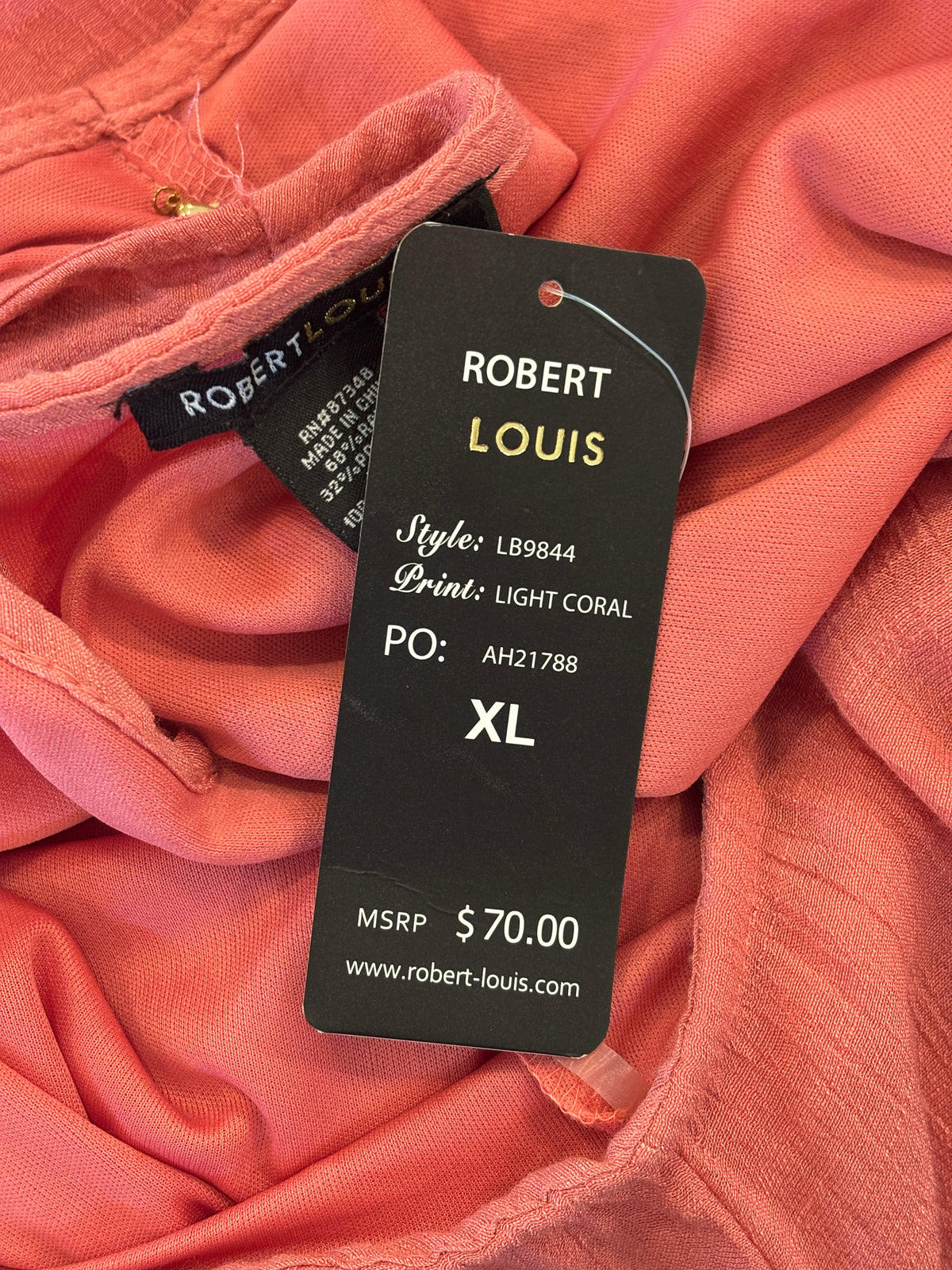 Robert Louis Sleeveless A-Line Dress | Light Coral | Size XL | New with Tags
