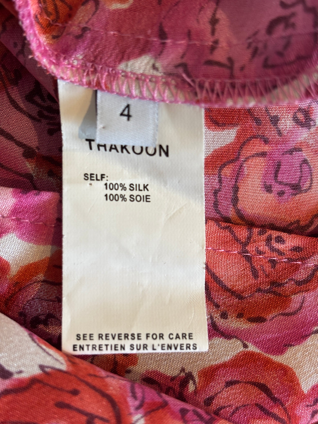 Thakoon Addition Silk Floral Draped Mini Dress | Pink & Red | Size 4 | Like New