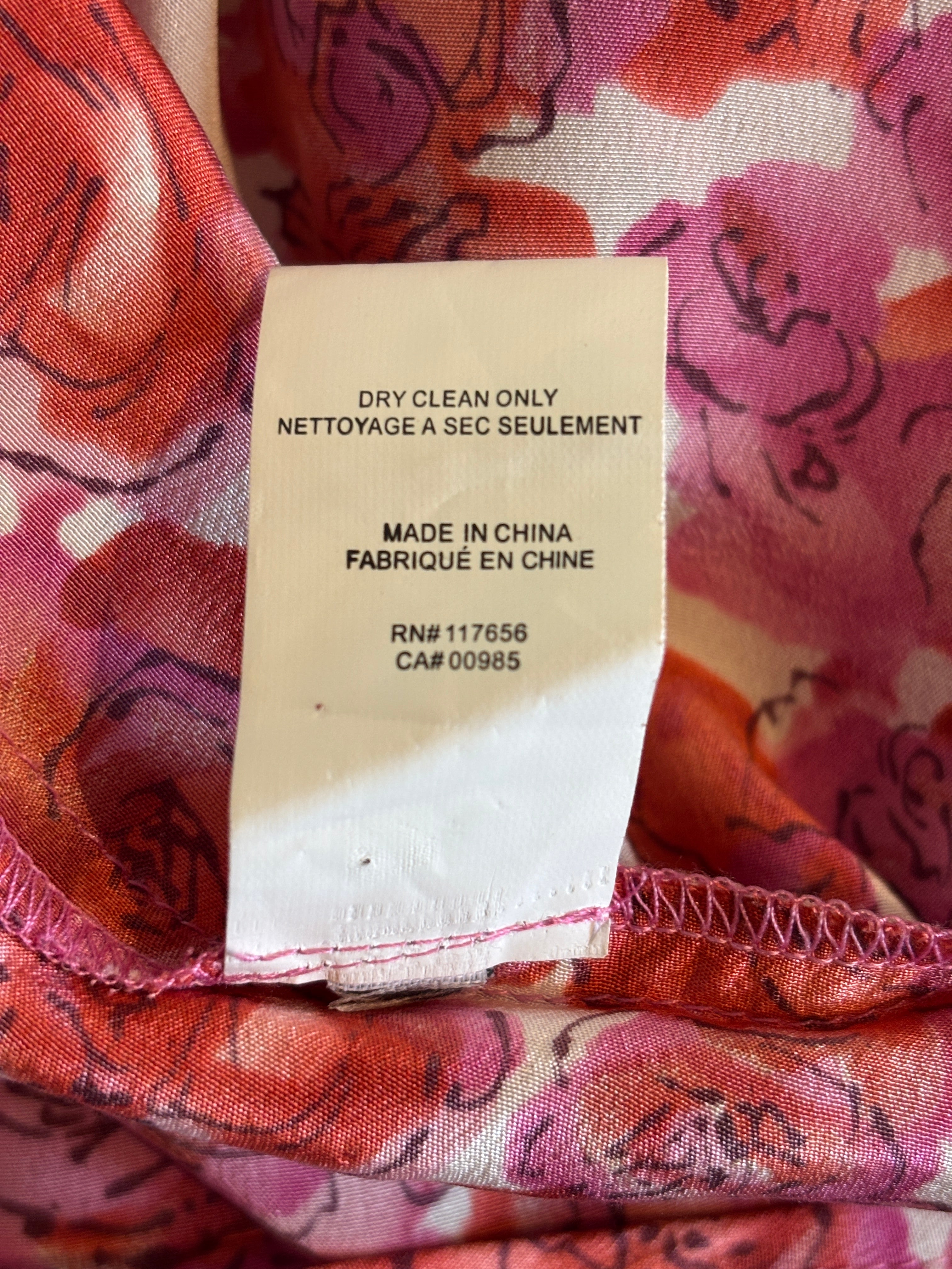 Thakoon Addition Silk Floral Draped Mini Dress | Pink & Red | Size 4 | Like New