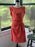 Diane von Furstenberg Sleeveless Tie Waist Sheath Dress | Coral Orange | Size 4 | Like New