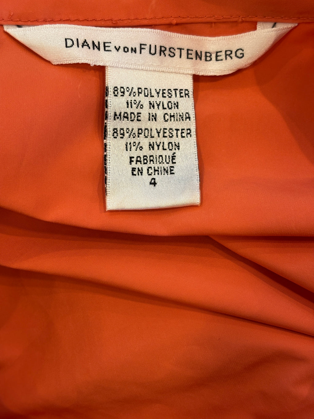Diane von Furstenberg Sleeveless Tie Waist Sheath Dress | Coral Orange | Size 4 | Like New