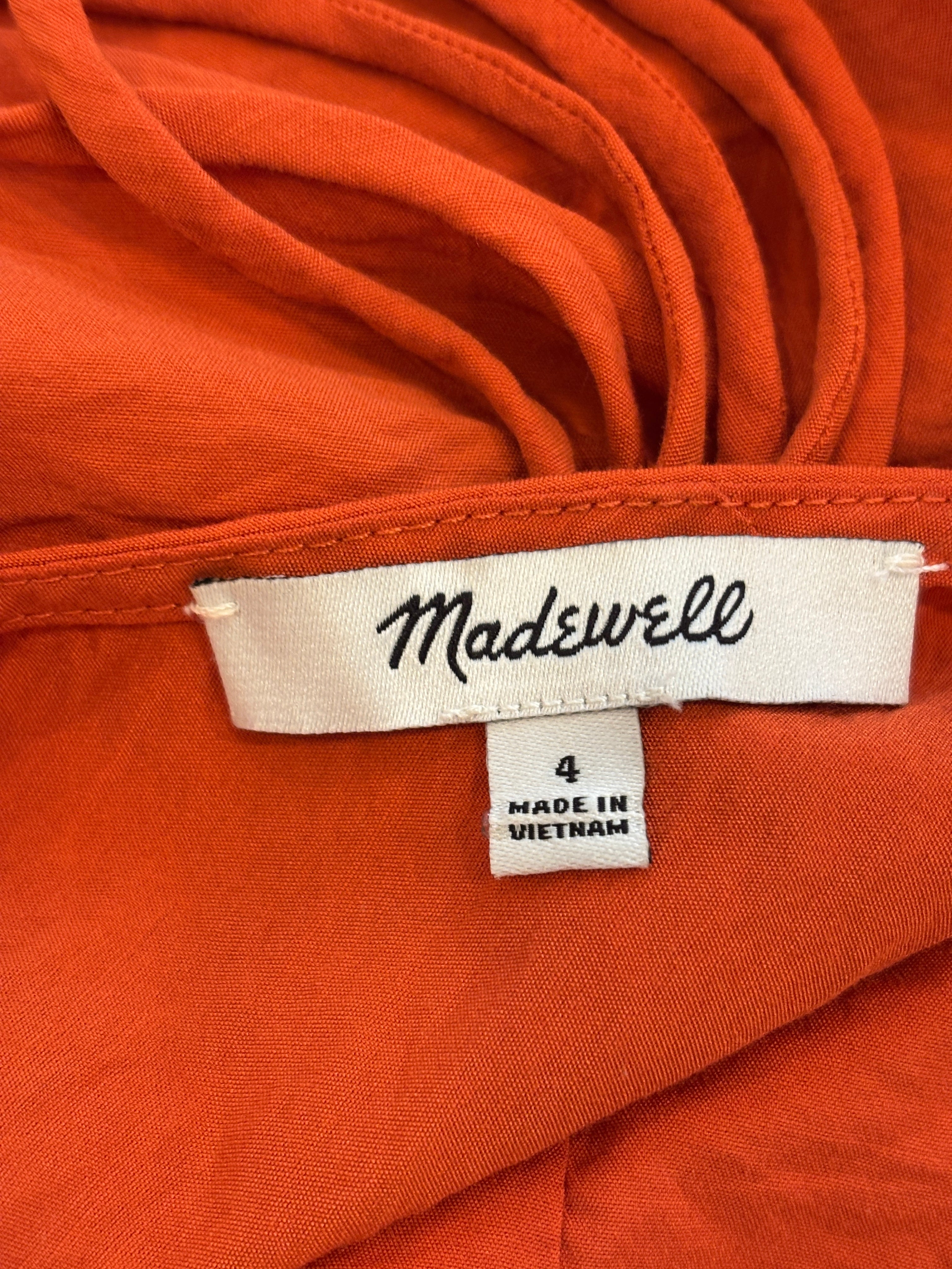 Madewell Tie Back Slip Dress | Rust Orange | Size 4 | Like New