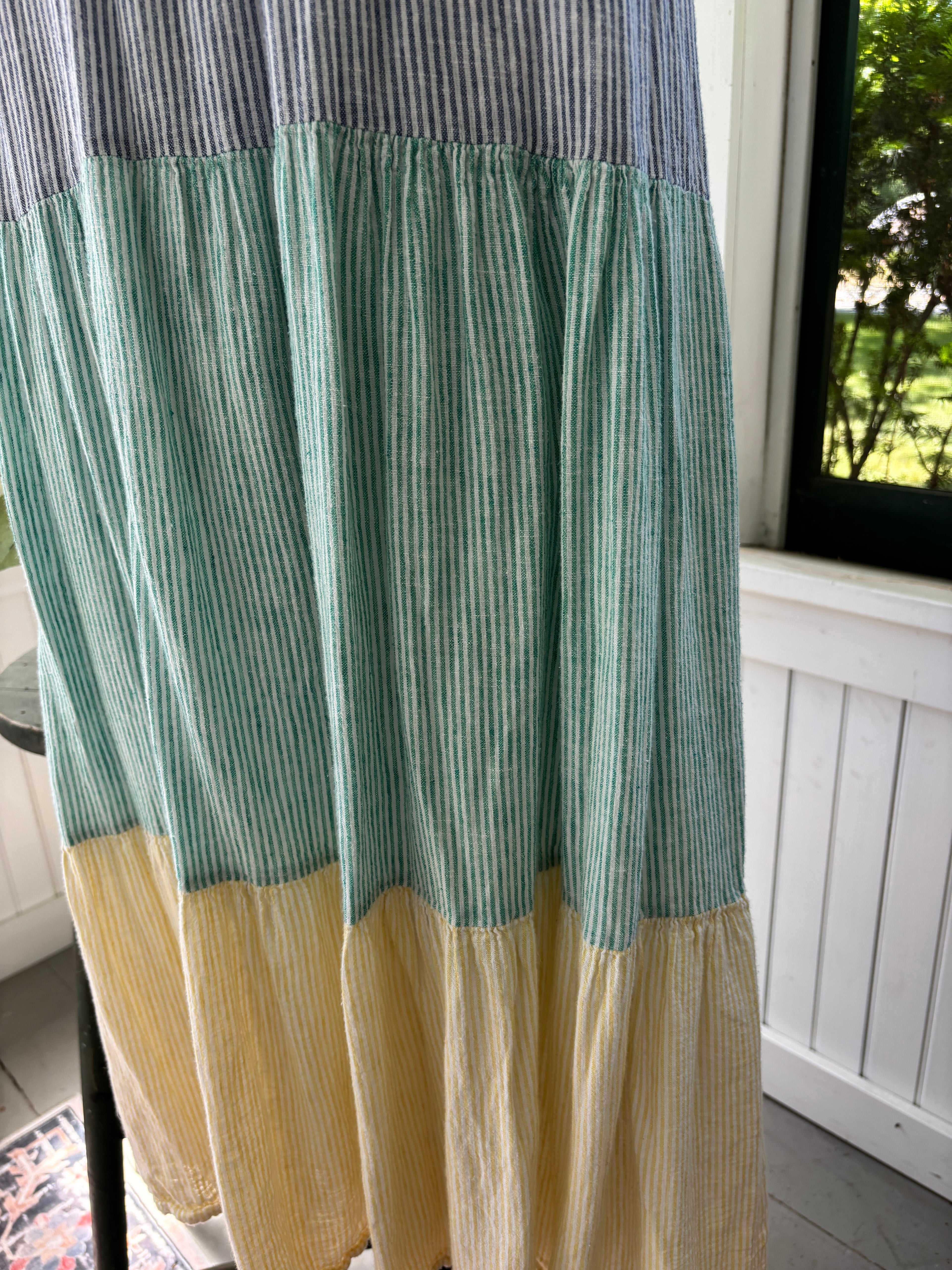 Rails Capri Tiered Midi Dress | Mixed Rainbow Stripe | Size L | Like New