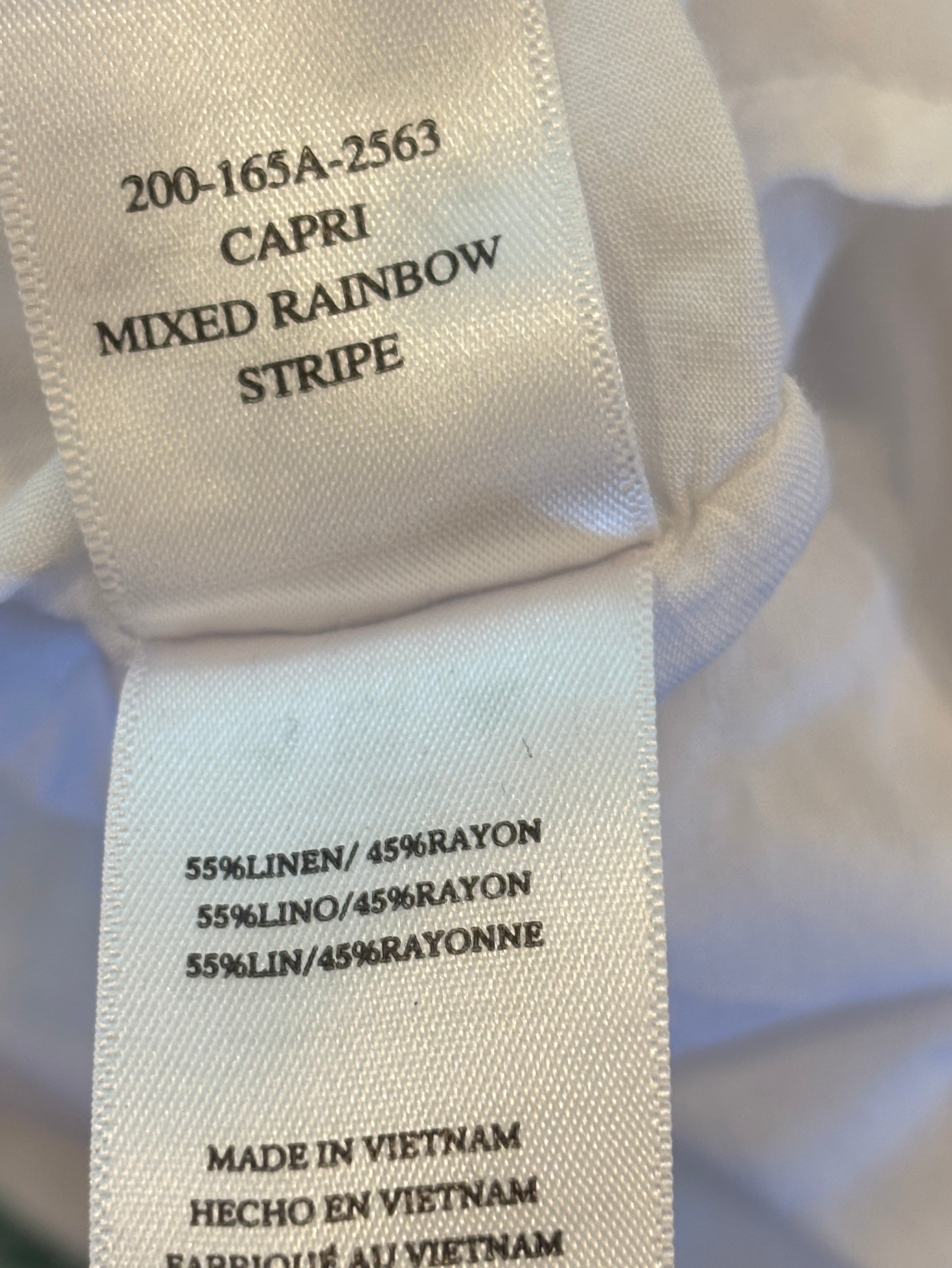 Rails Capri Tiered Midi Dress | Mixed Rainbow Stripe | Size L | Like New