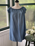 Cloth & Stone Chambray Shift Dress | Tencel Off-Shoulder | Size M | Like New