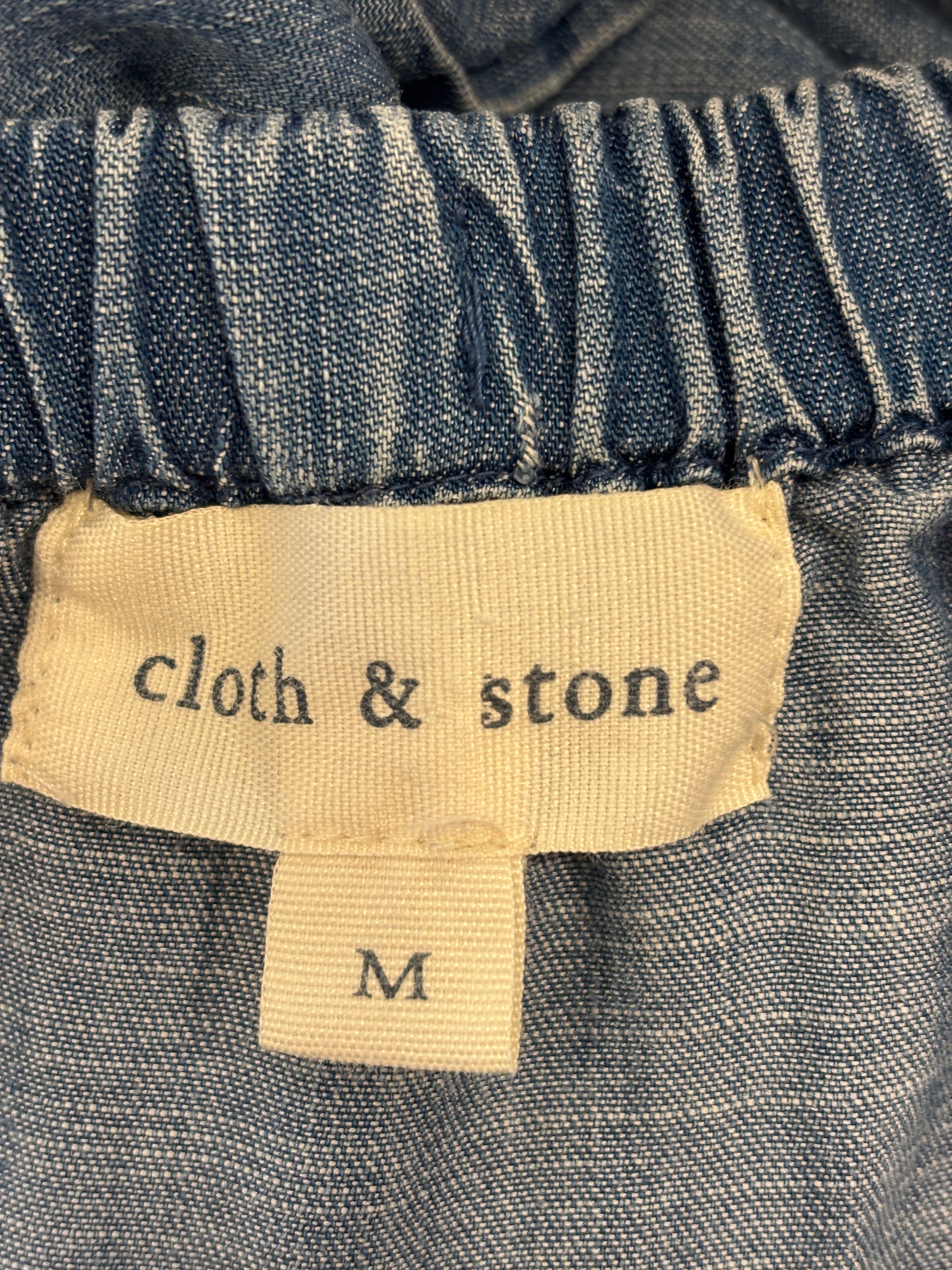 Cloth & Stone Chambray Shift Dress | Tencel Off-Shoulder | Size M | Like New