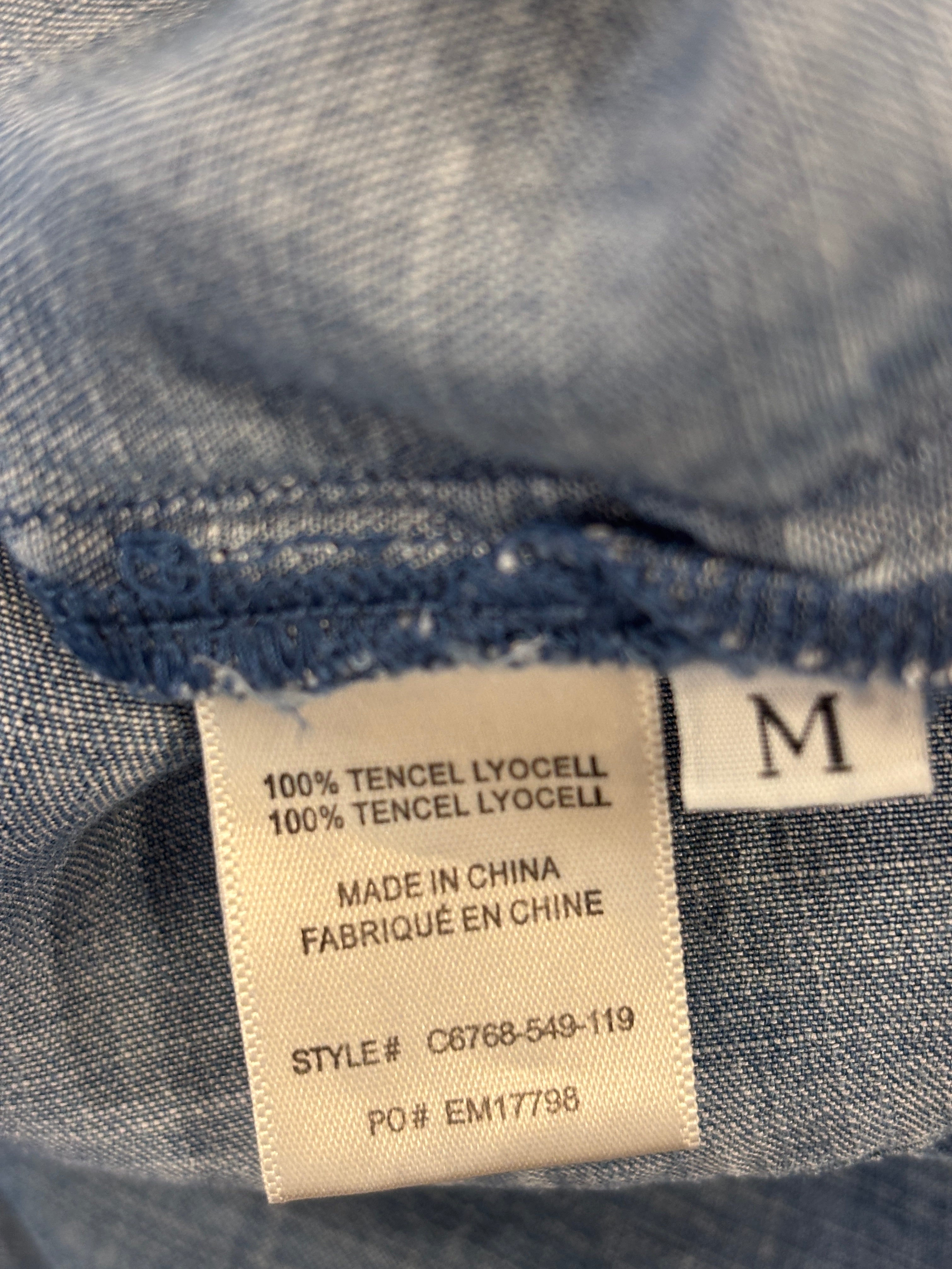 Cloth & Stone Chambray Shift Dress | Tencel Off-Shoulder | Size M | Like New